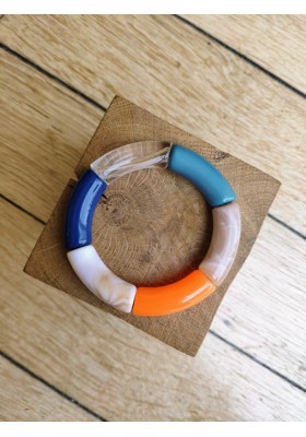 Bracelet GEORGES bleu marine et orange