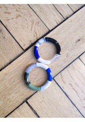 Lot de 2 bracelets GEORGES bleu et kaki