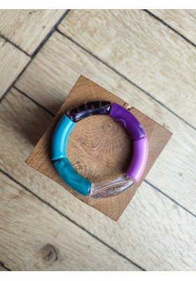 !!! NEW !!! Bracelet GEORGES léo violet et bleu canard