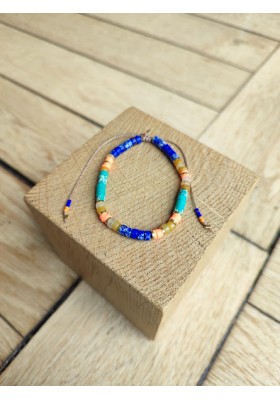 Bracelet MARIE - bleu roi et orange