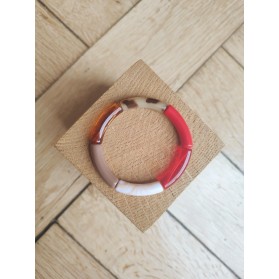 !!! NEW !!! Bracelet GEORGETTE léopard, rouge et marron