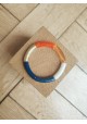 !!! NEW !!! Bracelet GEORGETTE bleu marine, orange et bronze
