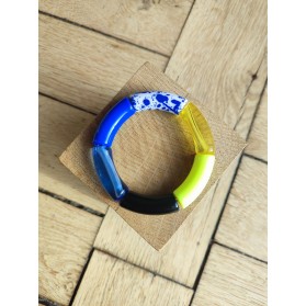 !!! NEW !!! Bracelet GEORGES bleu roi, jaune et noir