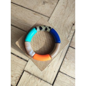 !!! NEW !!! Bracelet GEORGES léopard, bleu et orange