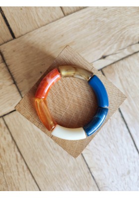 !!! NEW !!! Bracelet GEORGES bleu marine, cuivre et orange