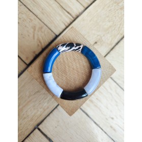 !!! NEW !!! Bracelet GEORGES zèbre, bleu marine et noir