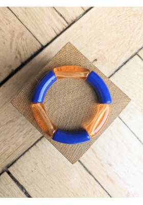 Bracelet GEORGES bicolore orange et bleu roi