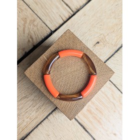 Bracelet GEORGETTE bicolore orange et marron