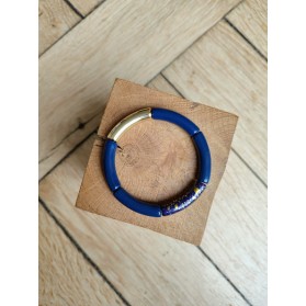 Bracelet GEORGETTE bleu marine et doré