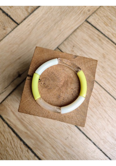 Bracelet GEORGETTE jaune et paillettes