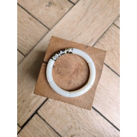 Bracelet GEORGETTE écru et léopard