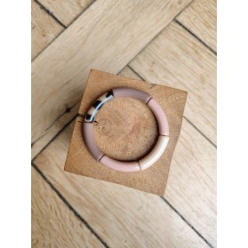 Bracelet GEORGETTE taupe et léopard
