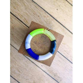 Bracelet GEORGES jaune fluo, bleu roi et noir