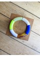 Bracelet GEORGES jaune fluo, marron et bleu roi