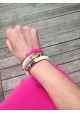 Bracelet GEORGETTE rose fuchsia et marron