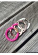 Bracelet GEORGETTE rose fuchsia et marron