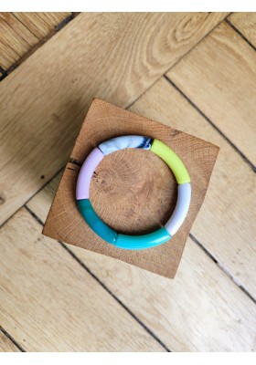Bracelet GEORGETTE jaune, parme et turquoise