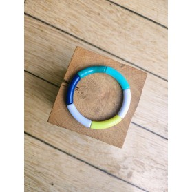 Bracelet GEORGETTE jaune, turquoise et bleu marine