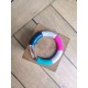 Bracelet GEORGES rose fluo, bleu canard et turquoise