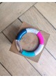 Bracelet GEORGES rose fluo, bleu canard et turquoise