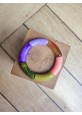 Bracelet GEORGES kaki, violet et saumon