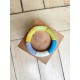 Bracelet GEORGES jaune paillettes, kaki et bleu