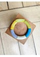 Bracelet GEORGES jaune paillettes, kaki et bleu