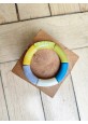 Bracelet GEORGES jaune paillettes, kaki et bleu