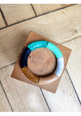 Bracelet GEORGES turquoise paillettes et noir