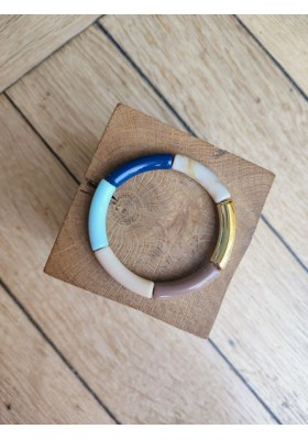 Bracelet GEORGETTE bleu marine, bleu ciel et doré