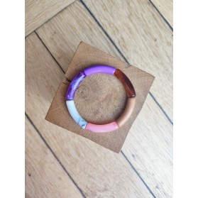 Bracelet GEORGETTE violet, rose et marron