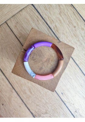 Bracelet GEORGETTE violet, rose et marron