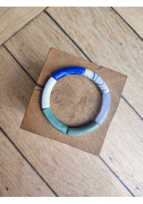 Bracelet GEORGETTE bleu roi et kaki