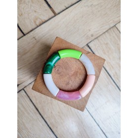 Bracelet GEORGES vert fluo et rose