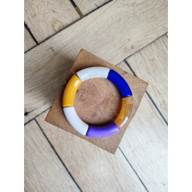 Bracelet GEORGES moutarde, bleu roi et violet