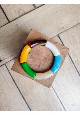Bracelet GEORGES moutarde et vert pomme