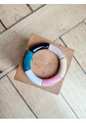 Bracelet GEORGES noir, bleu et rose