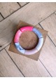 Bracelet GEORGES corail fluo et gris marbré
