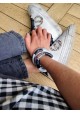 Bracelet GEORGES blanc, noir et taches blanches