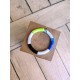Bracelet GEORGETTE jaune fluo, bleu et noir