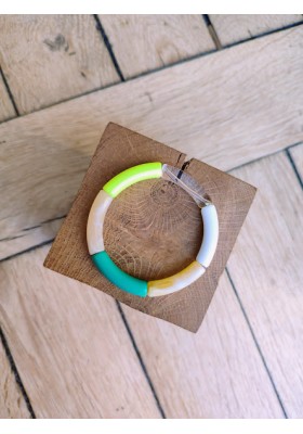 Bracelet turquoise et jaune fluo
