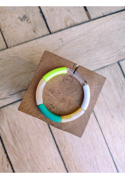 Bracelet turquoise et jaune fluo