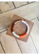 Bracelet GEORGETTE orange fluo et léopard camel