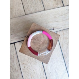 Bracelet GEORGETTE bordeau et rose