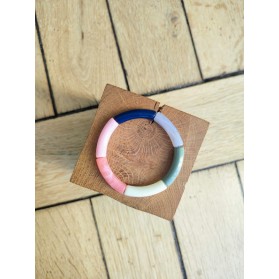 Bracelet GEORGETTE bleu marine, rose et kaki