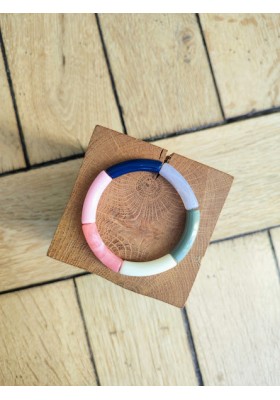 !!! NEW !!! Bracelet GEORGETTE bleu marine, rose et kaki