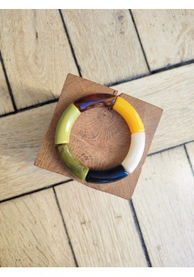 !!! NEW !!! Bracelet GEORGES kaki, moutarde et noir