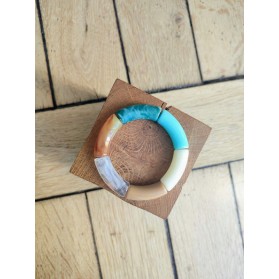 Bracelet GEORGES vert, turquoise et camel