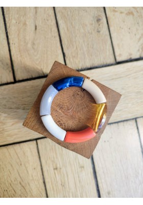 Bracelet GEORGES bleu marine et corail