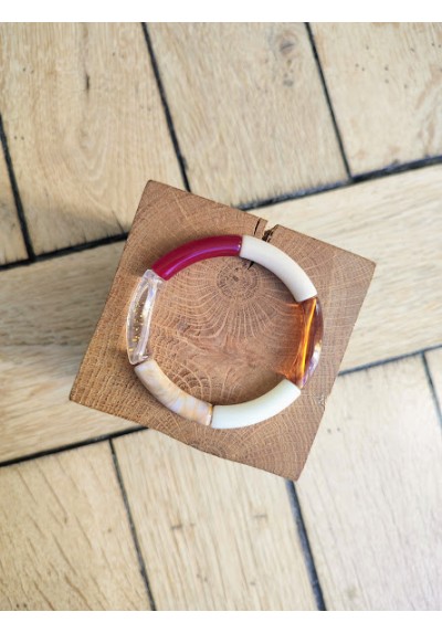 !!! NEW !!! Bracelet GEORGETTE bordeau et taupe